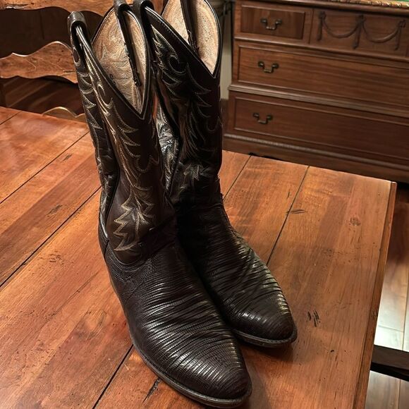 Dan Post Cowboy Lizard (?) Boots - 10D - Picture 1 of 12